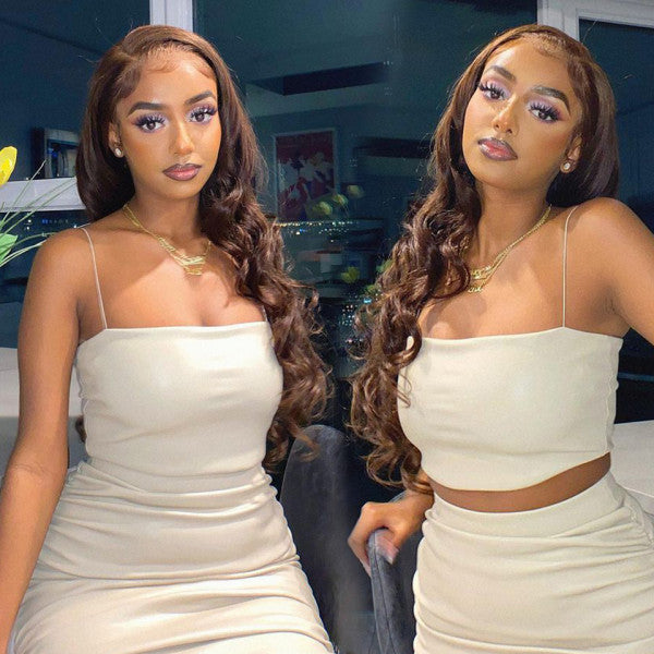 4x4 13x4 Lace Front Wigs #4 Dark Brown Colored Human Hair Wigs